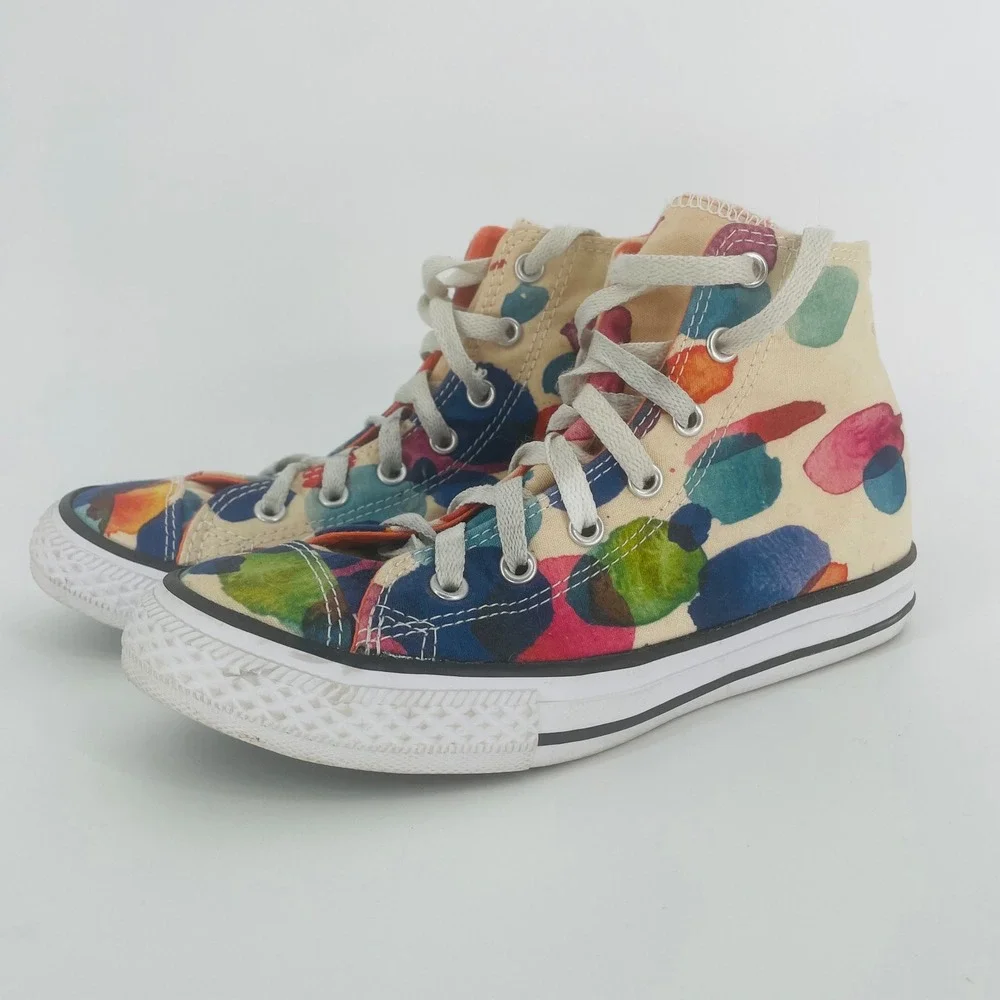 Converse‎ Chuck Taylor All Star High Top Multi-Color Watercolor Dot Size 3 Youth